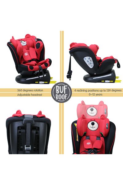 BUF BOOF Scaun auto TWT Plus iSize Buf Boof UrsRed