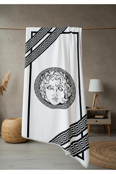 Doruklar Home Collection Πετσέτα θάλασσας με μοντέρνα σχέδια ψηφιακής εκτύπωσης 80x160 cm Lux72