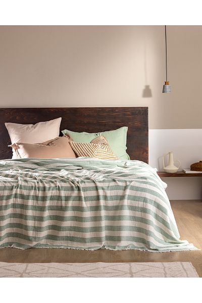 Madame Coco Aviral Double Cotton Bedspread - Mint Green