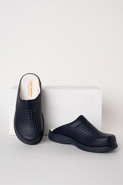 ÇİZGİ MEDİKAL Ανδρικές παντόφλες Navy Blue Prestige Cool Sabo Ορθοπεδικές Παντόφλες Νοσοκομείου Γιατρού Νοσοκόμας