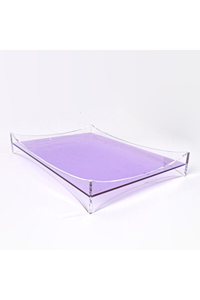 Generic Luxury Clear Acrylic Rectangular Serving Tray - 50 X 36 X 6 Cm - Ideal For Serving Desserts