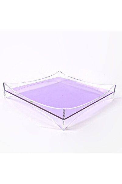 Generic صينية مربعة من الأكريليك أنيقة ومثالية لكل المساحات، مقاس صغير (26×26×6 سم) (أرجواني)