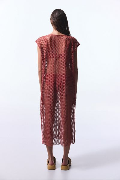 Penti Hellbraunes Lora-Fischnetzkleid