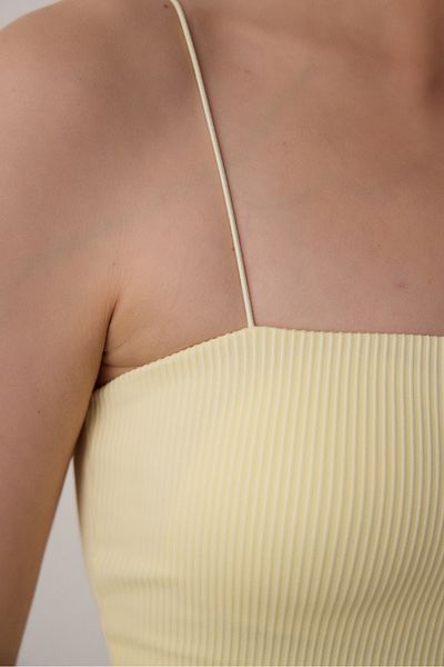Penti Crop Rib Pastel Yellow Cupsecret Self-Padded Top
