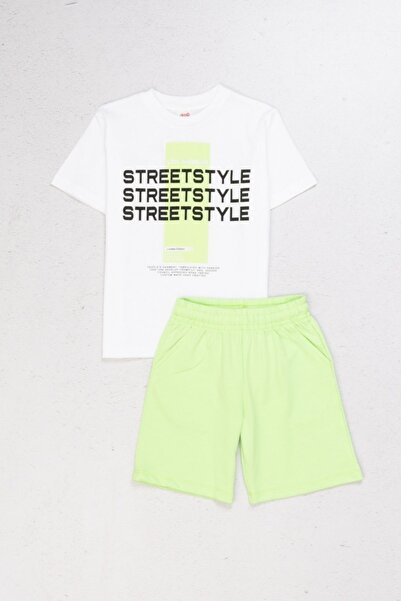 ww waka waka kids store Boys' Streetstyle Printed Shorts Set - 2-Piece Summer Sports Combination