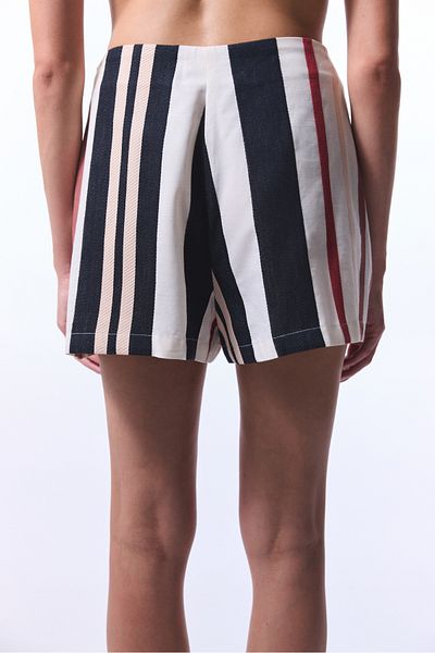 Penti Shay Striped Ethnic Patterned Mini Shorts