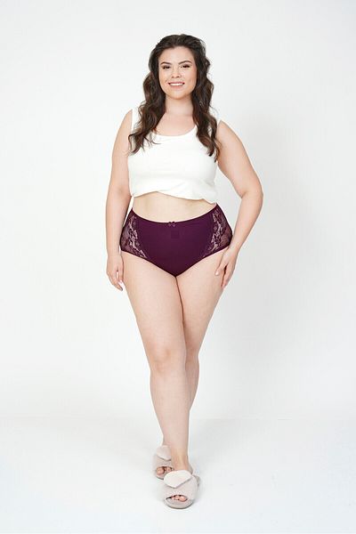 HNX Cotton Lace Detail High Waisted Panty