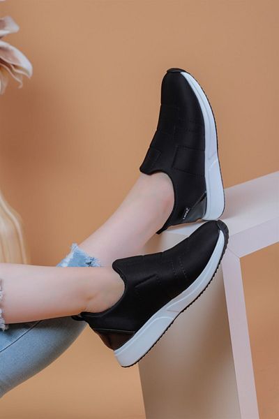 layki Marek Black Color Parachute Fabric Women's Sports Shoes