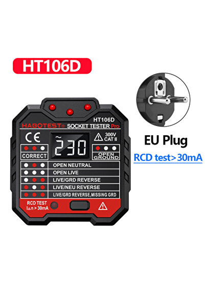 Choice قابس HT106D-EU HT106 HT107 جهاز اختبار الجهد الكهربي الاحترافي، منفذ ر...
