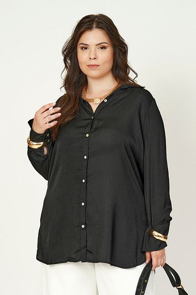Büyük Moda Cămașă de bază din satin