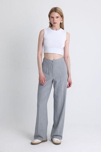Rays Light Gray High Waist Palazzo Trousers 1001