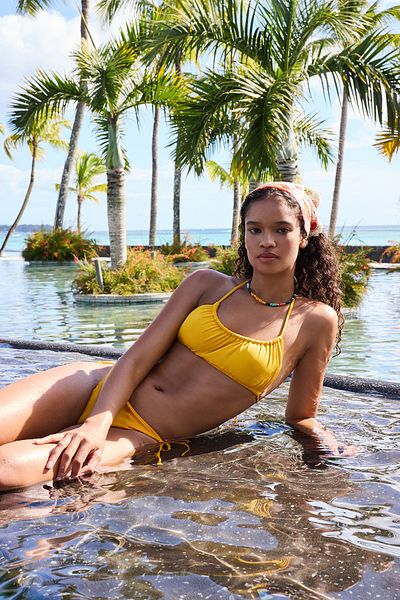 Penti Marigold Minimal Cut Yellow Bandeau μπικίνι τοπ