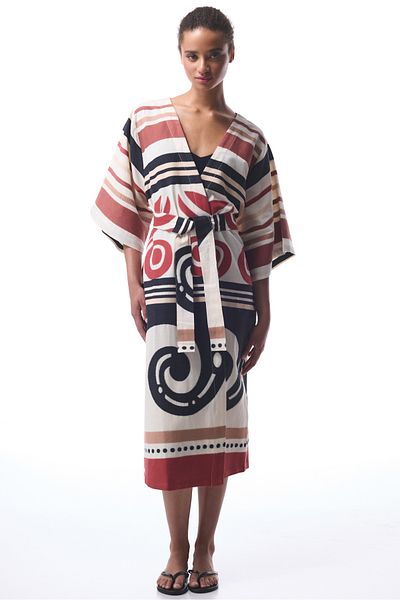 Penti Ethnic Patterned Shay Long Kimono