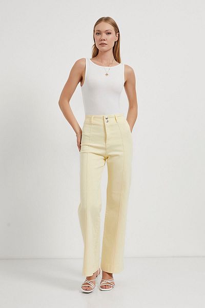 Arma Life Women's High Waist Grassland Loose Stretchy Yellow Trousers