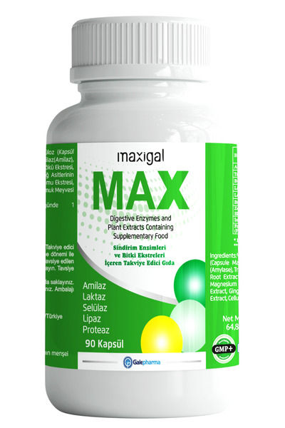 Maxigal Max Sindirim Enzimleri ve Bitki Ekstreleri İçeren Takviye Edici Gıda