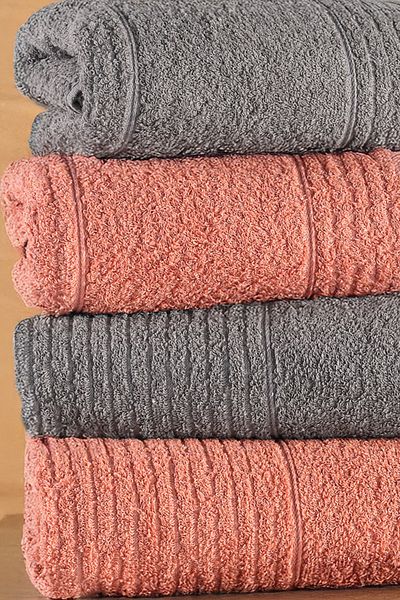 Isessia Sera 4-Piece Bath Towel Set Turkish Bath Set 100% Cotton