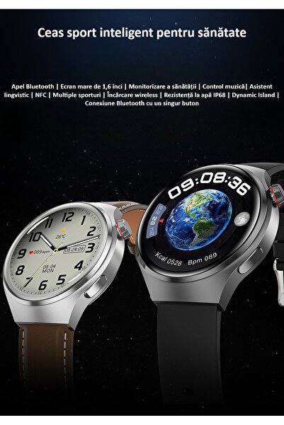zyteq Smartwatch ZYTEQ®️, apel BT, sport, rezistent apa, notificari, monitorizare, silver