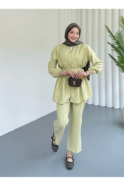 DEFNECE BUTİK Front Button Belted Suit