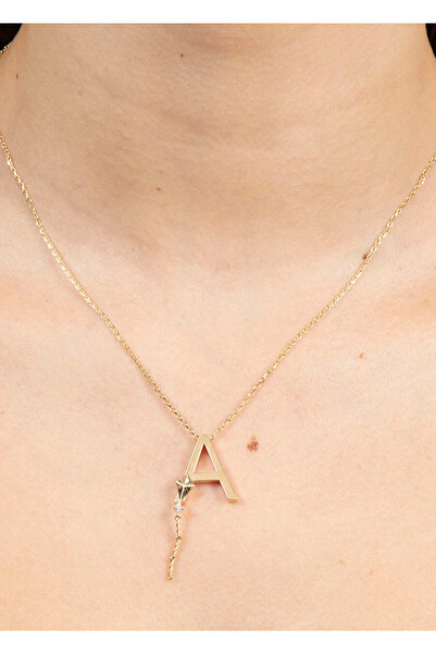 NEW'ORO JEWELRY 14 Ayar ‘a’ Harfli Kolye - Altın Kolye