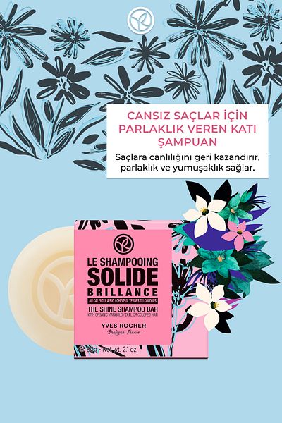Yves Rocher Shine Solid Shampoo - Anemic Hair / Brillance - Sls,Sles Free,Salt Free, Vegan -60Gr