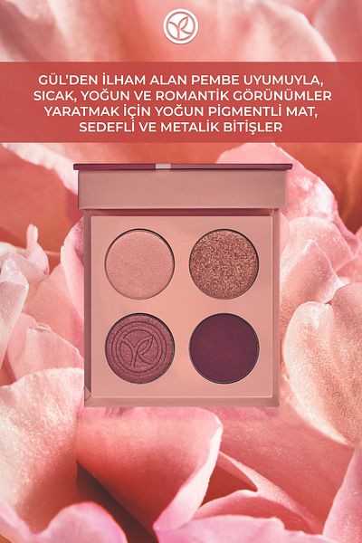 Yves Rocher 4-Piece Eyeshadow Palette – Granite Pink-59328
