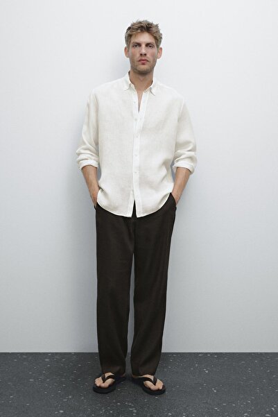 Massimo Dutti Regular fit 100% linen shirt