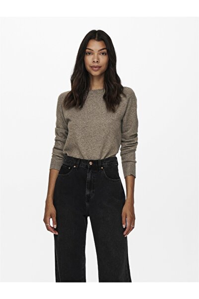 ONLY O Neck Brown Women's Sweater15204279
