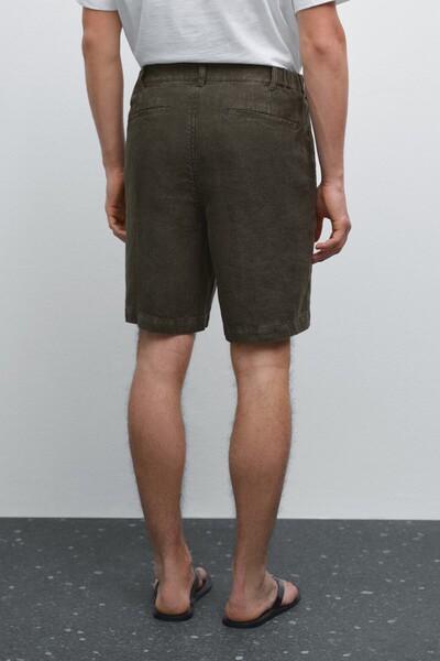 Massimo Dutti %100 keten bermuda