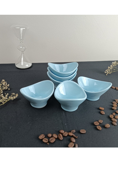 Minole El Yapımı Seramik Kahvaltılık 6'lı Set Mutfak Dekoru Minimalist Çerezlik, Şık Hediyelik Sunum Kasesi