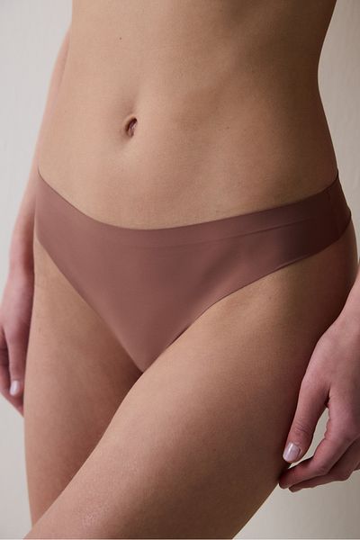 Penti Invisible Laser Cut Thong Brown Panties