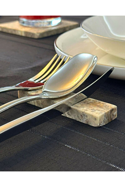 Modelce 4-Piece Travertine Cutlery Stand | Cutlery Organizer | Cutlery Suplas