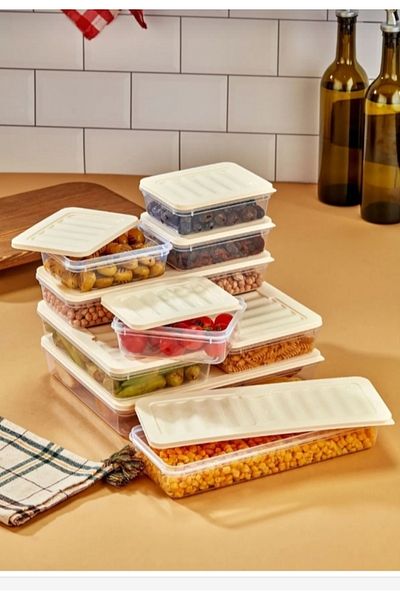 VZN Refrigerator Organizer Food Storage Container Freezer Compatible Storage Container Breakfast