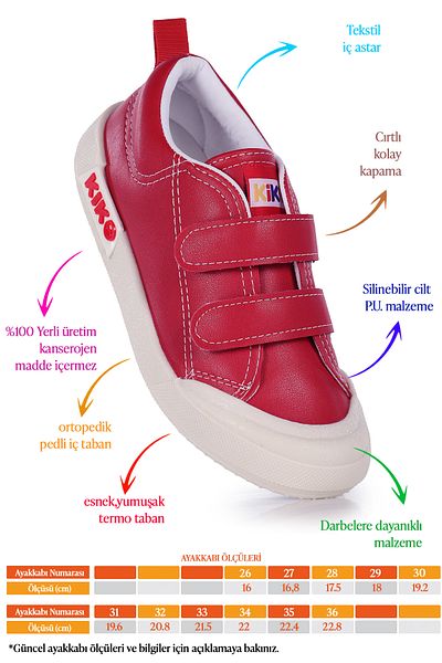Kiko Kids Suba Velcro Thermo Sole Girls' Casual Sneakers