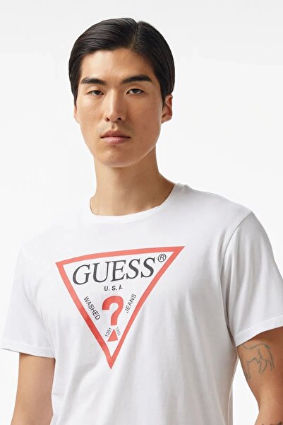 Guess SS BSC CLSC TRI LOGO Ανδρικό λευκό μπλουζάκι M2GI68KBA60-G011