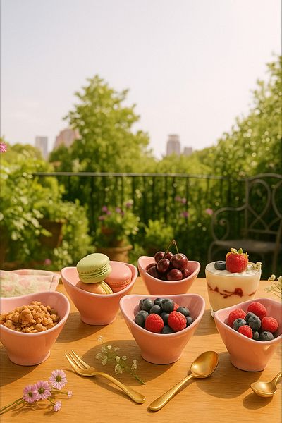 Minole Handmade Ceramic Breakfast Set of 6 Kitchen Decor Minimalist Snack Bowl, Stylish Gift Presentation Bowl