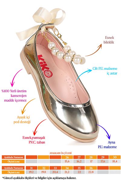 Kiko Kids Elastické dívčí balerínky Blanch Mirror Pearl