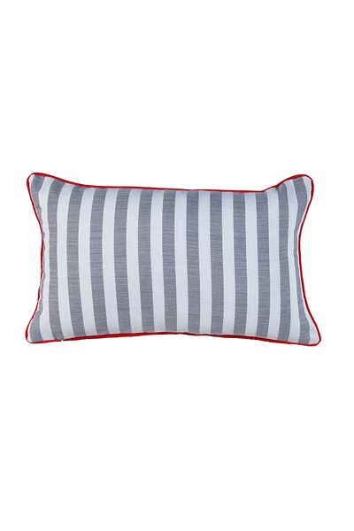caka home design Cushion Cover Piping Star - Coral - Mussel Ecru / Red Embroidery / 31X50 cm)