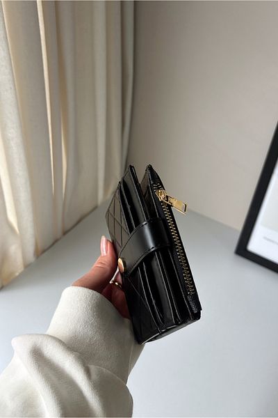 Yuka Atelier Ruby Medium Quilted Detailed Faux Leather Wallet