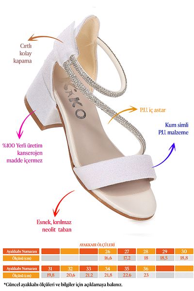 Kiko Kids Pisar Sand Glitter Daily Fetiță Sandale Cu Toc 4 Cm Pantofi Rochie De Seară