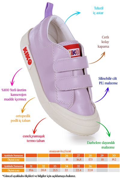 Kiko Kids Pantofi sport casual pentru fete Suba Velcro Thermo Sole