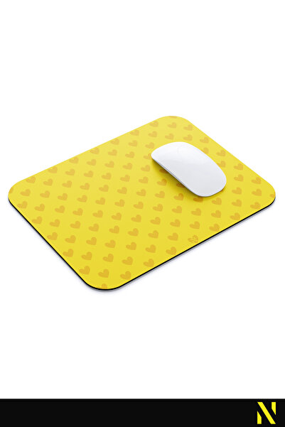 nilizma Mouse Pad ergonomic cu model de inimă de culoare galbenă, cu suprafață anti-alunecare, ideal pentru uz acasă și la birou