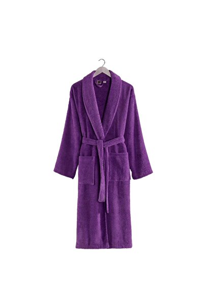 RALEX PUCIOASA Bathrobe and SPA Hotel with Kimono Collar Velour 100% Cotton, Unisex, 420 gr./sqm, Purple L / XL