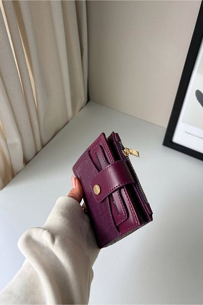 Yuka Atelier Ela Medium Size Detachable Card Holder Detailed Faux Leather Wallet
