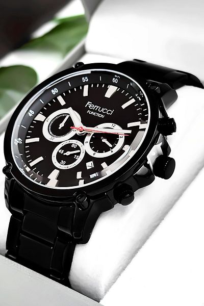 Ferrucci Function Men's Wristwatch Steel Strap Steel Case 3 Atm Water Resistance