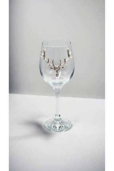 iQey Home Geyik Figürlü Cam Kadeh / Şarap Bardağı Silver