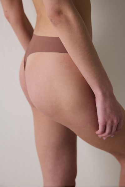 Penti Invisible Laser Cut Thong Brown Panties