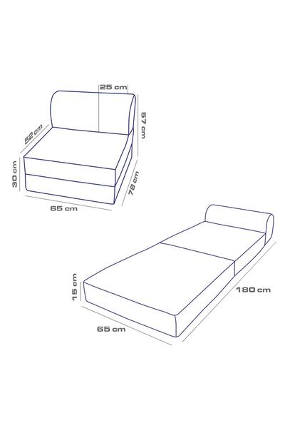 Homedius Magic Tek Kişilik Açık Gri Katlanır Yataklı Koltuk