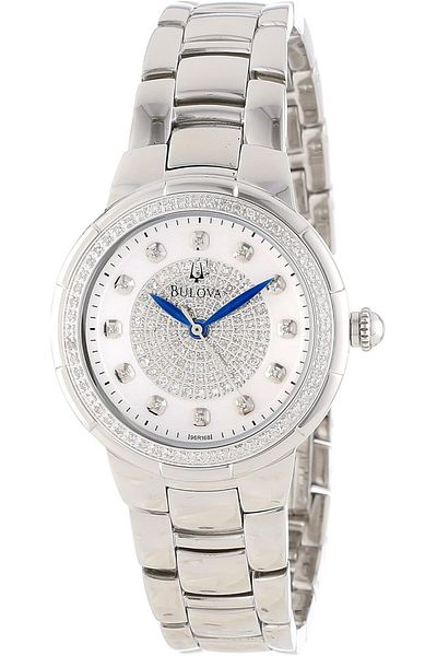 Bulova ساعة بولوفا روزديل مرصعة بالألماس كوارتز نسائية - 96r168