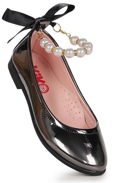 Kiko Kids Blanch Mirror Pearl Elastic Κοριτσίστικα παπούτσια μπαλαρίνας