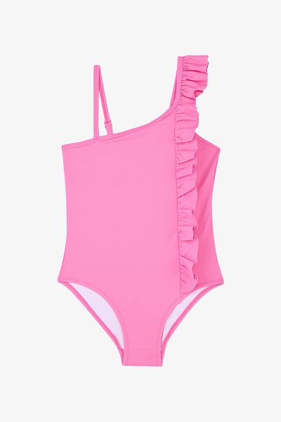 Penti Pink Girl's Bow Tie Ruffled Strapless Swimsuit